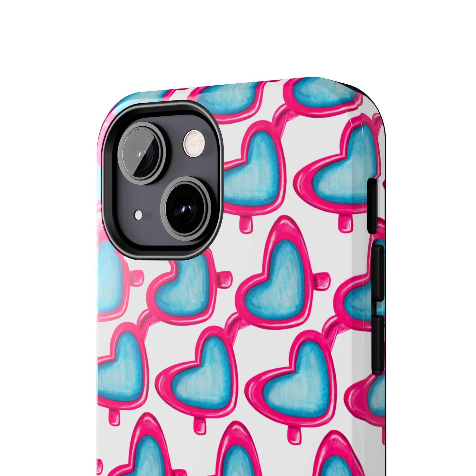 Pink Heart Shaped Sunglasses Watercolor Illustrated Tough Phone Case | Various Models