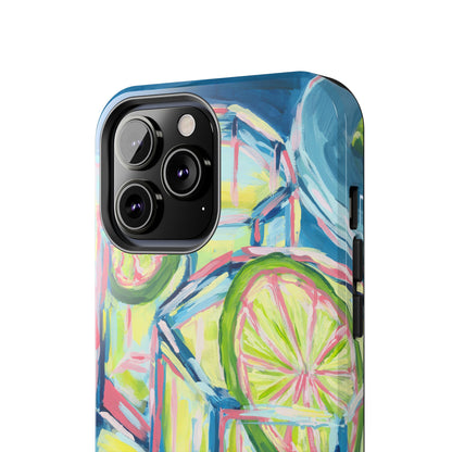 Pink Lime Green Yellow Margaritas Acrylic Tough Phone Case | Various Models Available