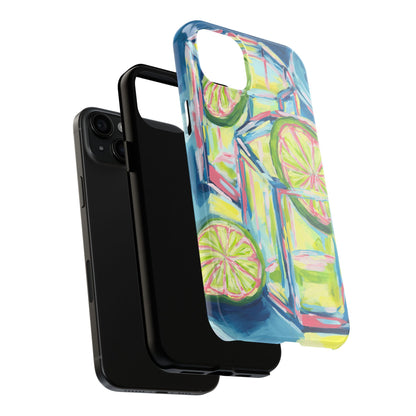 Pink Lime Green Yellow Margaritas Acrylic Tough Phone Case | Various Models Available