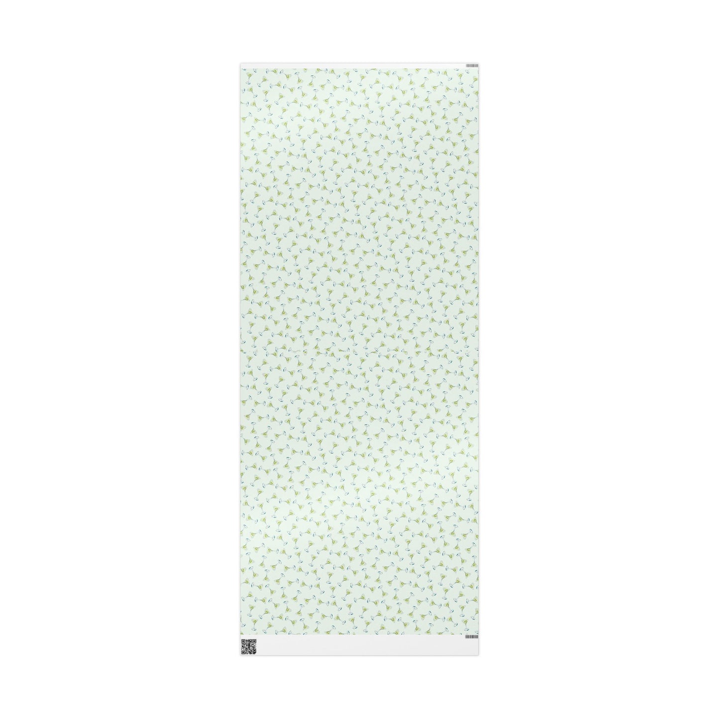 Gift Wrap | Mini Mint Green Watercolor Martini Tossed Pattern | Matte or Glossy | Festive Birthday Bachelorette Cocktail Gift Wrap 30" x 72" Glossy