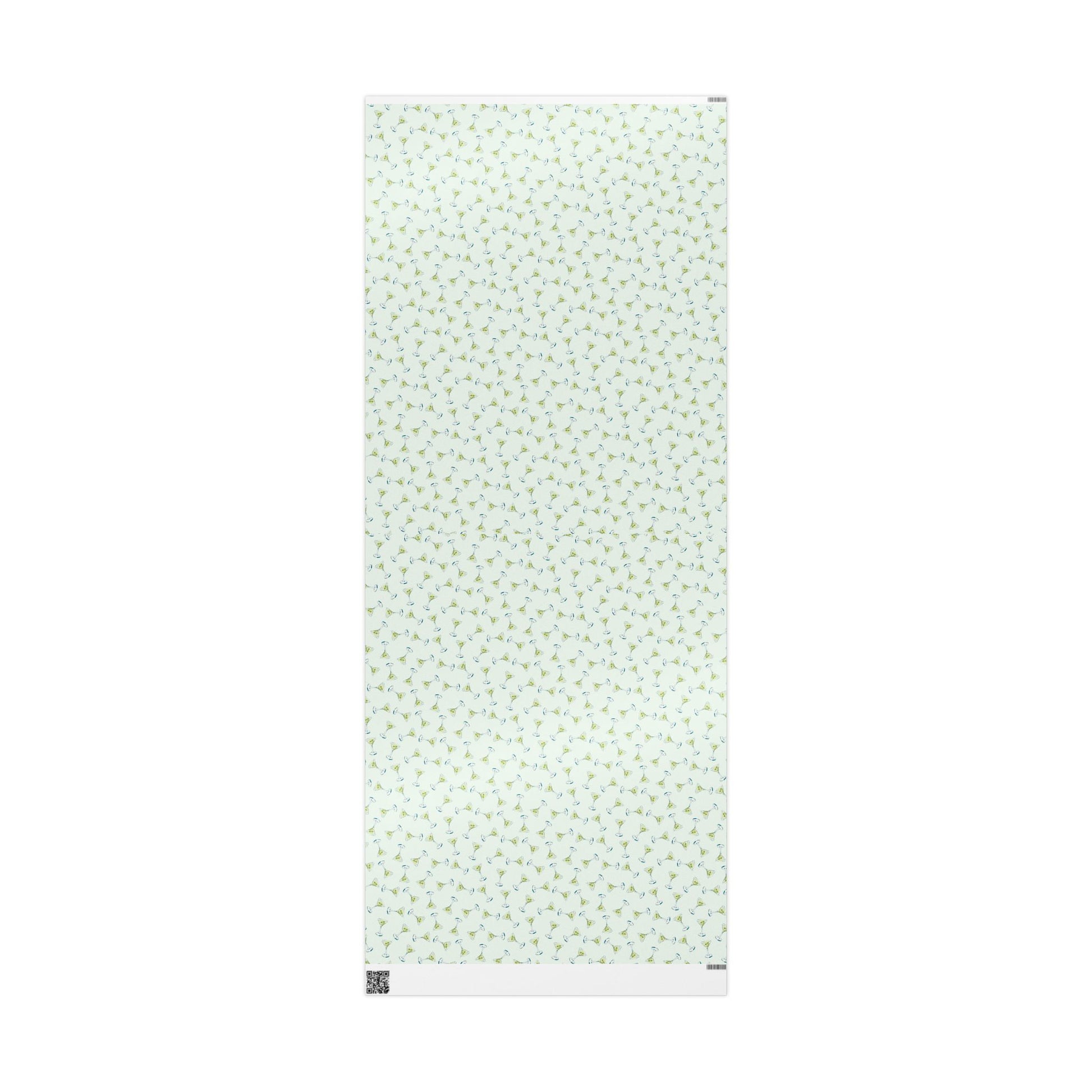 Gift Wrap | Mini Mint Green Watercolor Martini Tossed Pattern | Matte or Glossy | Festive Birthday Bachelorette Cocktail Gift Wrap 30" x 72" Glossy