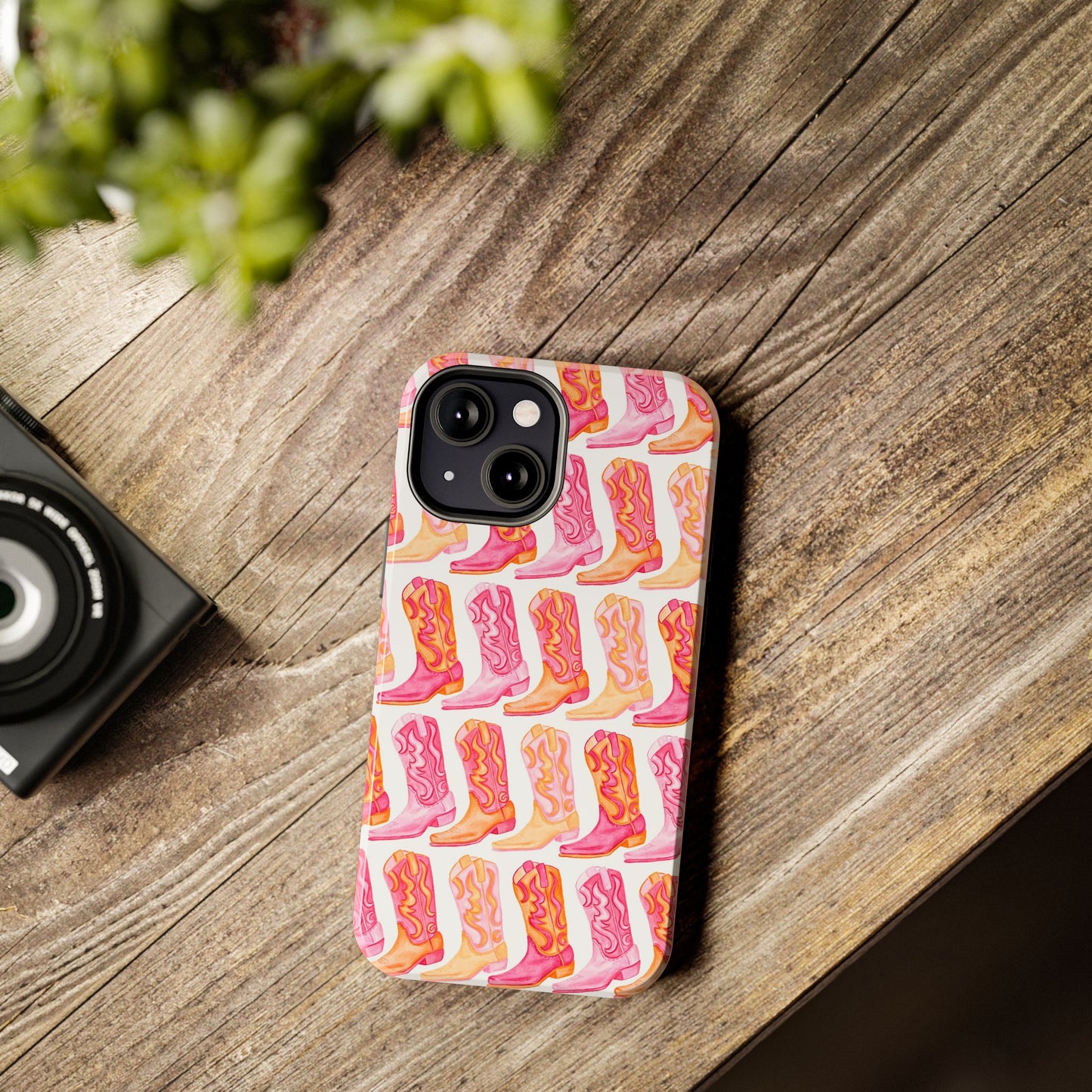 Rows of Hot Pink & Orange Cowboy Boots Tough Phone Cases | Various Models Available