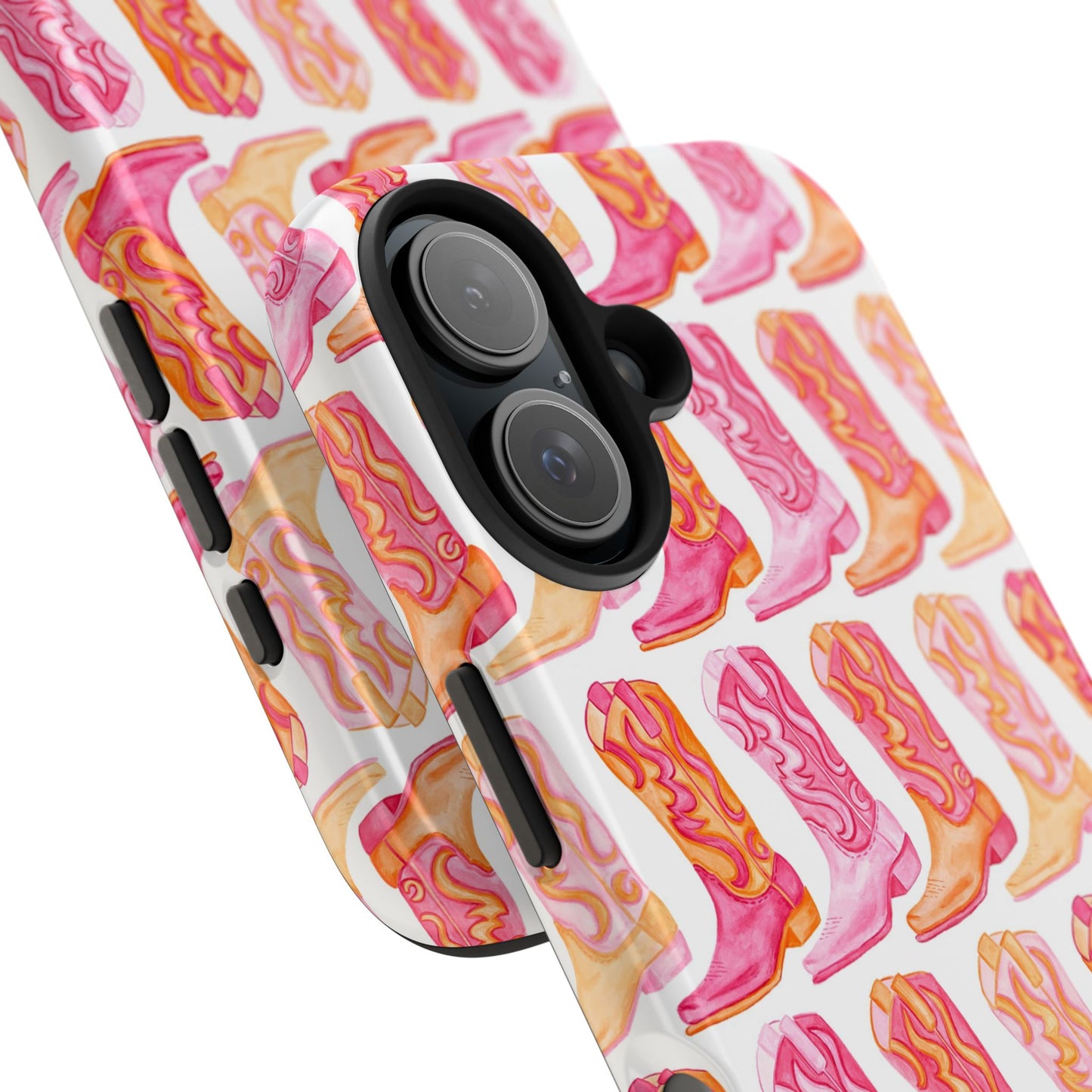 Rows of Hot Pink & Orange Cowboy Boots Tough Phone Cases | Various Models Available