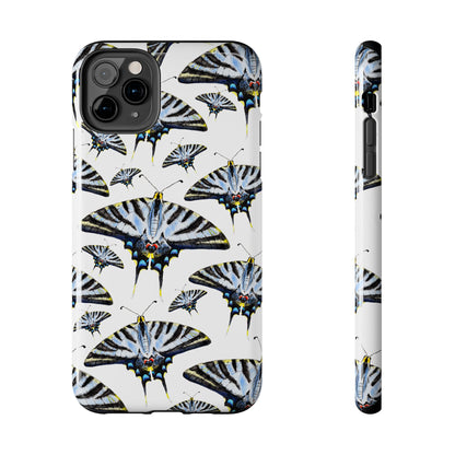 Light Blue Swallowtail Butterflies Watercolor Illustrated Pale Blue Tough Phone Case | Various Models iPhone 11 Pro Max