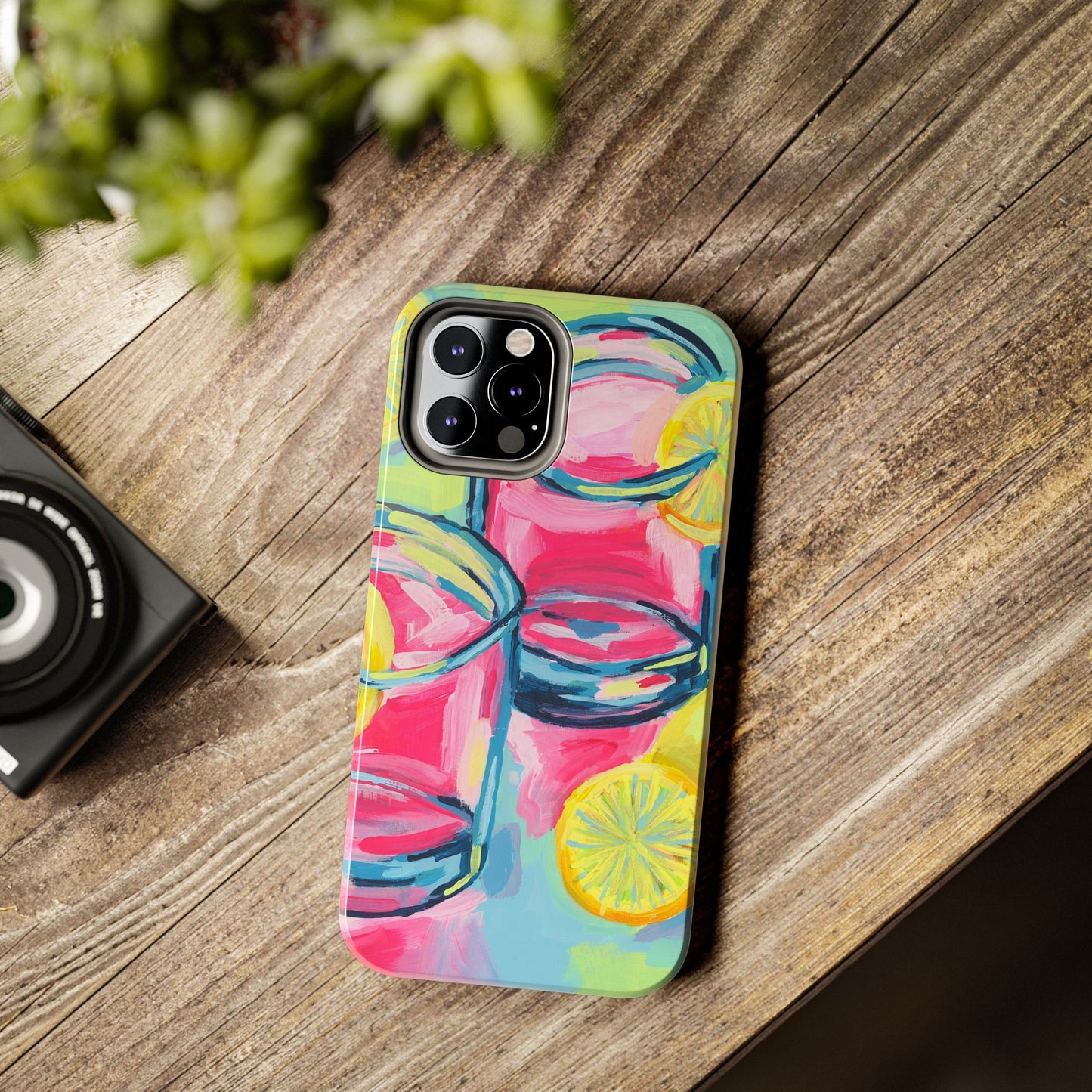 Pink Lemonade Abstract Acrylic Cocktails Tough Phone Case | Various Models Available