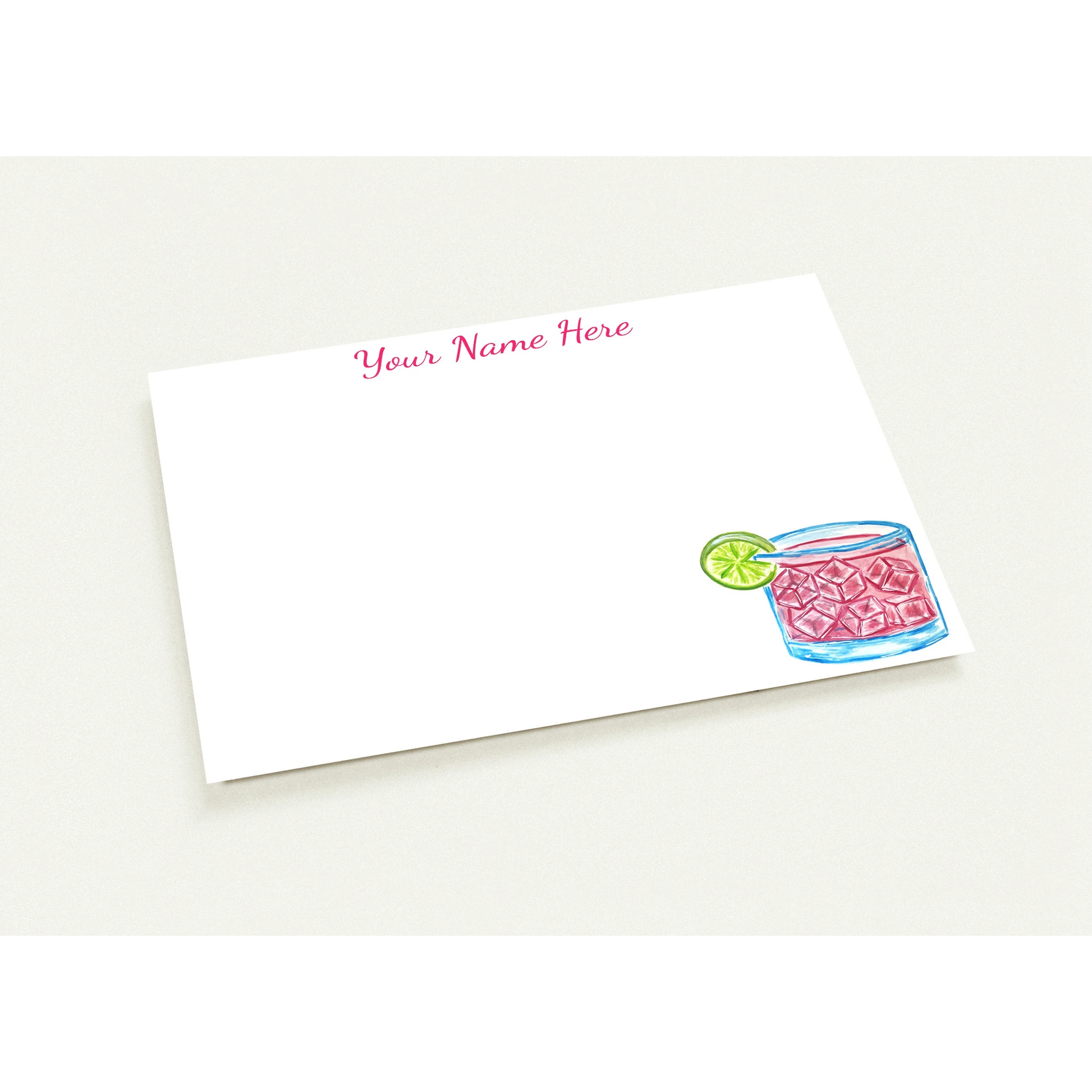 Personalized Paloma Watercolor Illustrated Flat Notecards | Set of 10 Cards & Envelopes | 2 Sizes