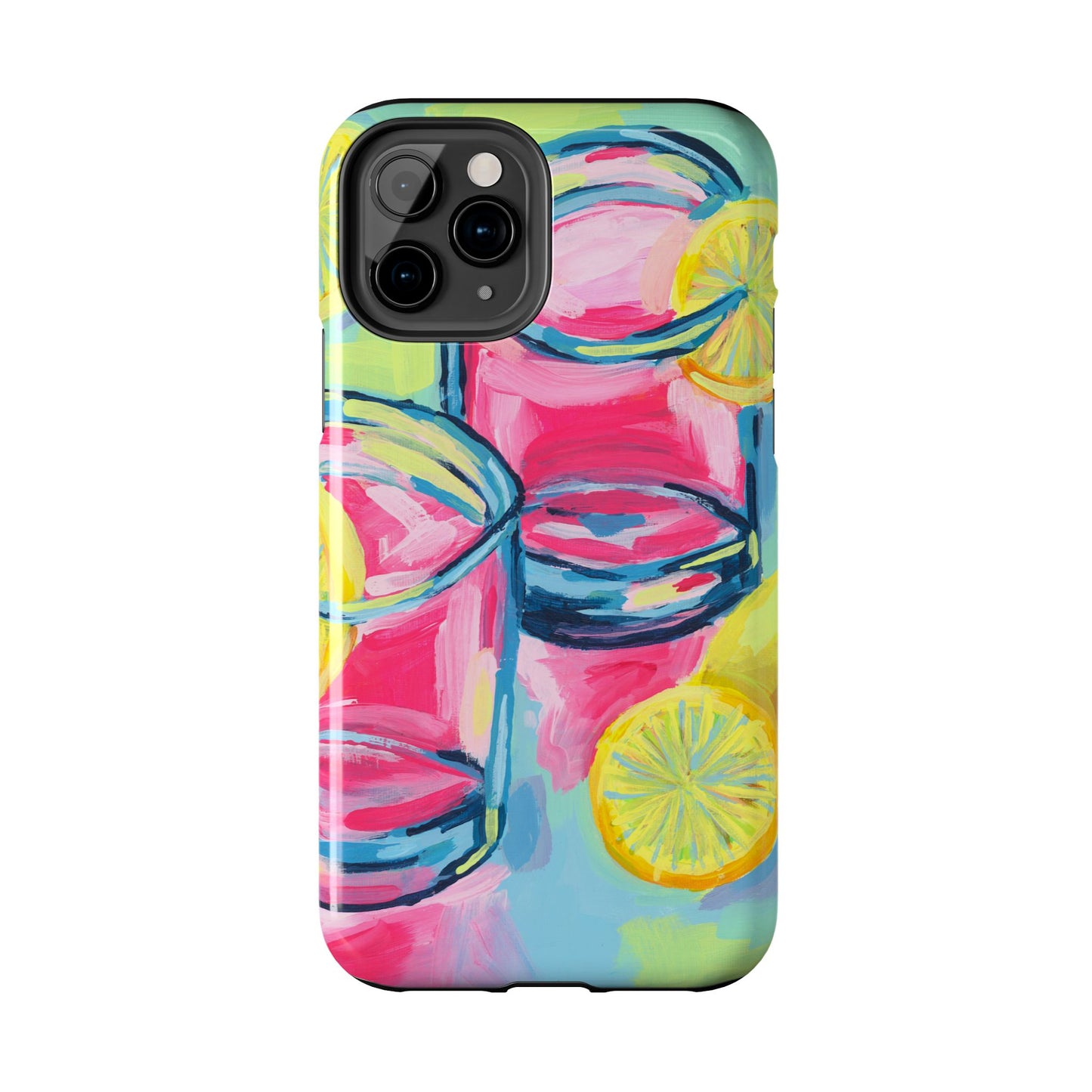 Pink Lemonade Abstract Acrylic Cocktails Tough Phone Case | Various Models Available