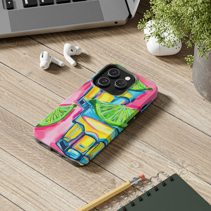 Pink Tequila Shot & Limes Acrylic Tough Phone Case | Various Models Available