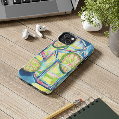 Pink Lime Green Yellow Margaritas Acrylic Tough Phone Case | Various Models Available