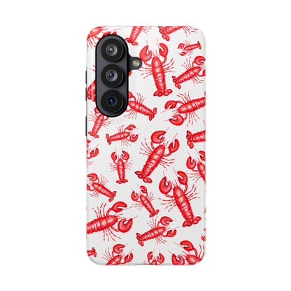 Watercolor Red Lobster Coastal Illustrated Patterned Tough Phone Case | Various Models