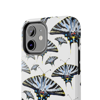 Light Blue Swallowtail Butterflies Watercolor Illustrated Pale Blue Tough Phone Case | Various Models