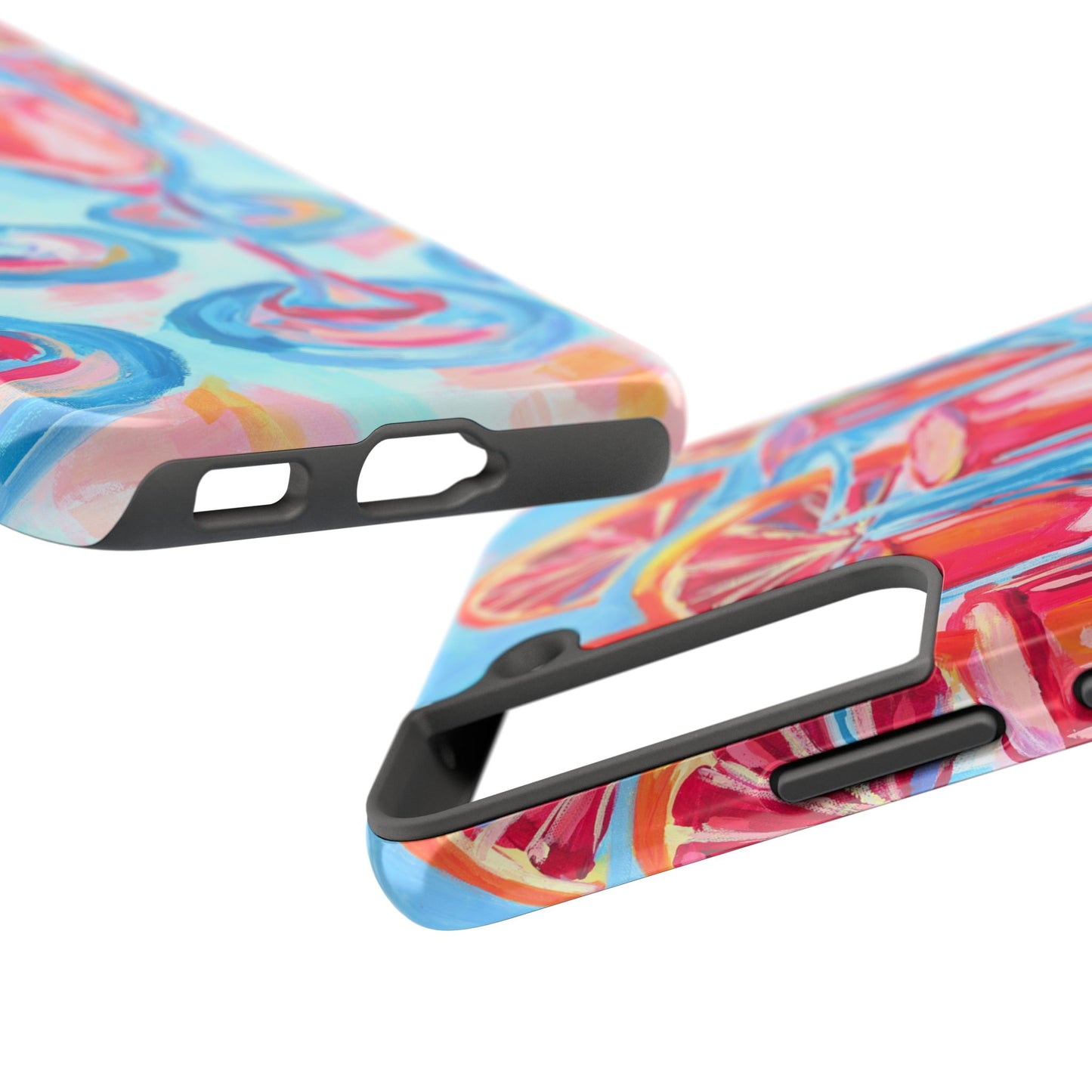 Pink Blood Orange Mimosas Blue Champagne Flute Acrylic Tough Phone Case | Various Models Available