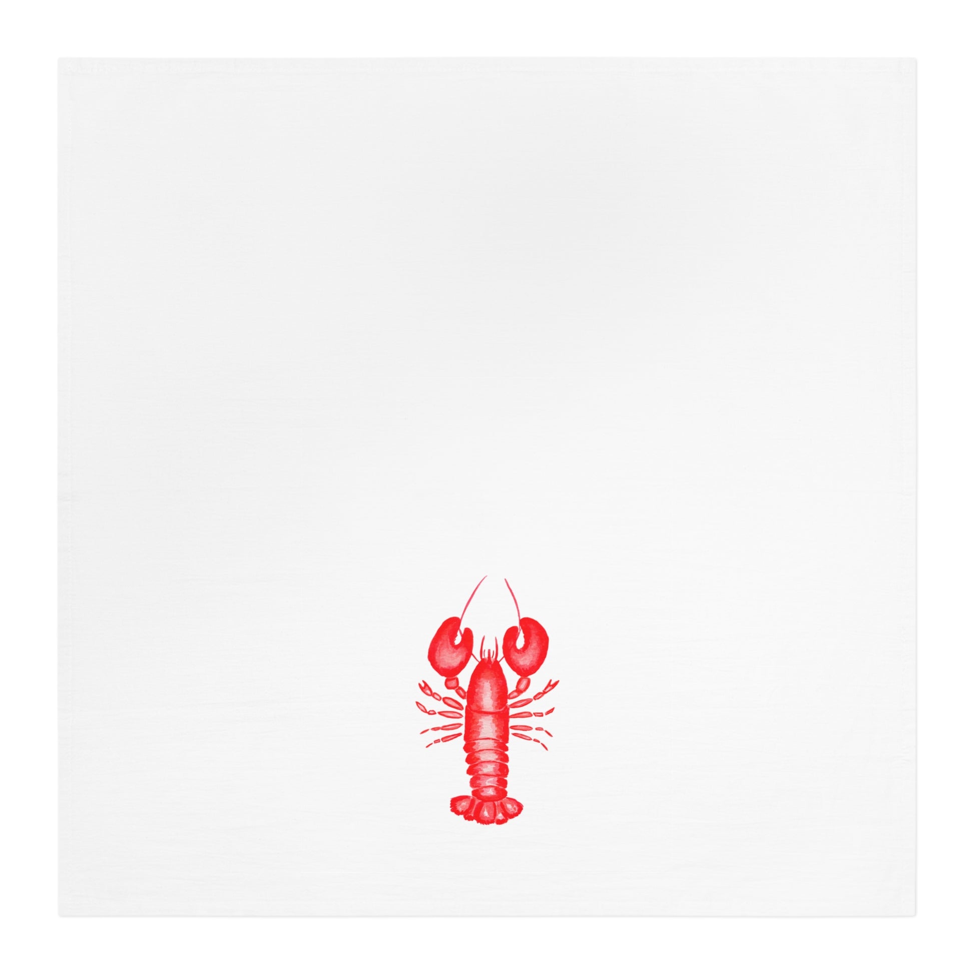 Red Lobster Watercolor Illustrated Tea Towel