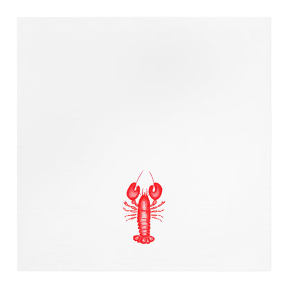 Red Lobster Watercolor Illustrated Tea Towel
