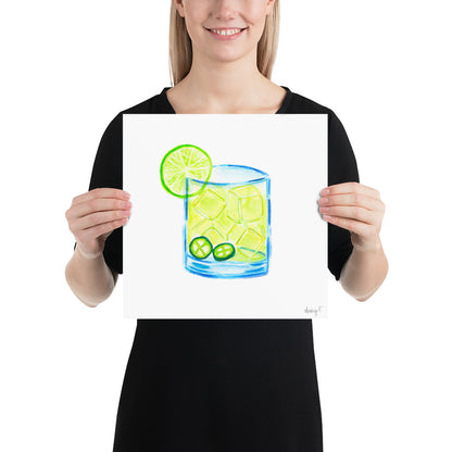 Print | Watercolor Spicy Margarita 12″×12″