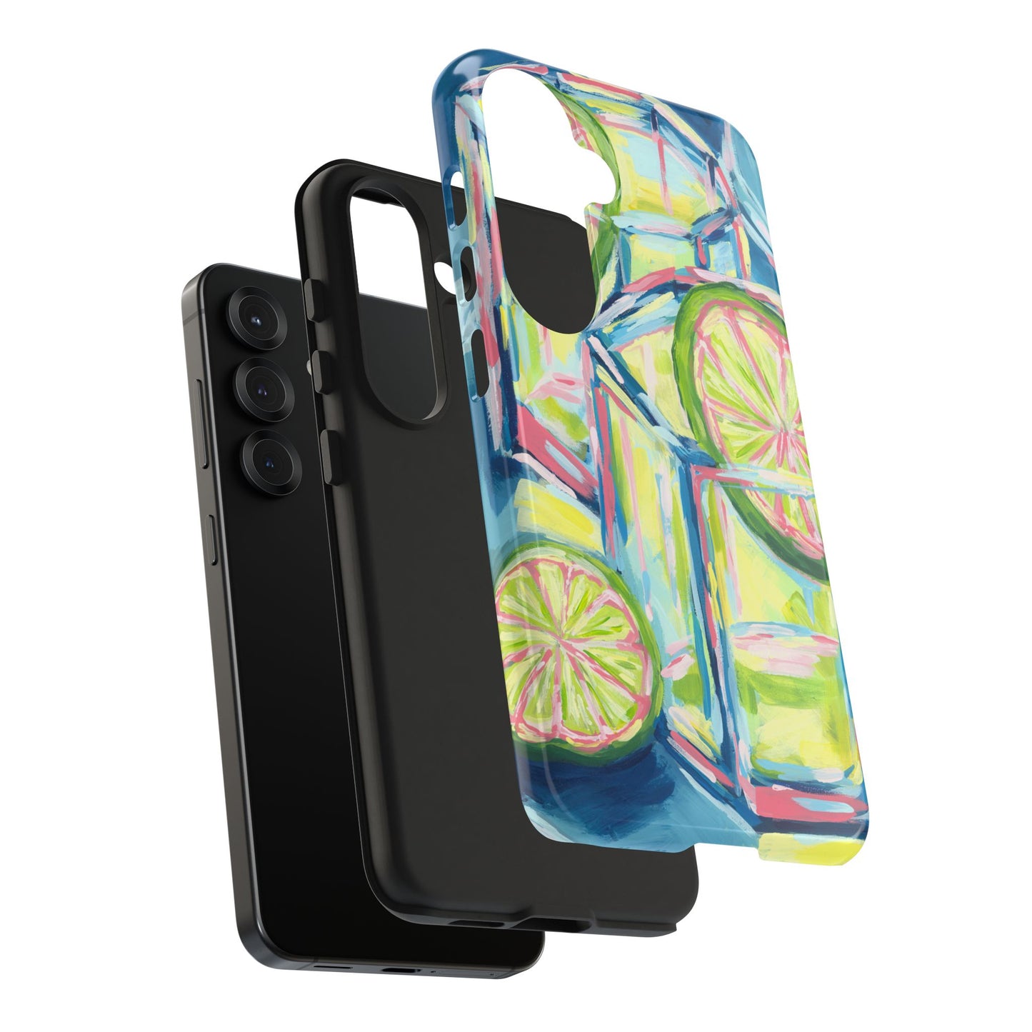 Pink Lime Green Yellow Margaritas Acrylic Tough Phone Case | Various Models Available