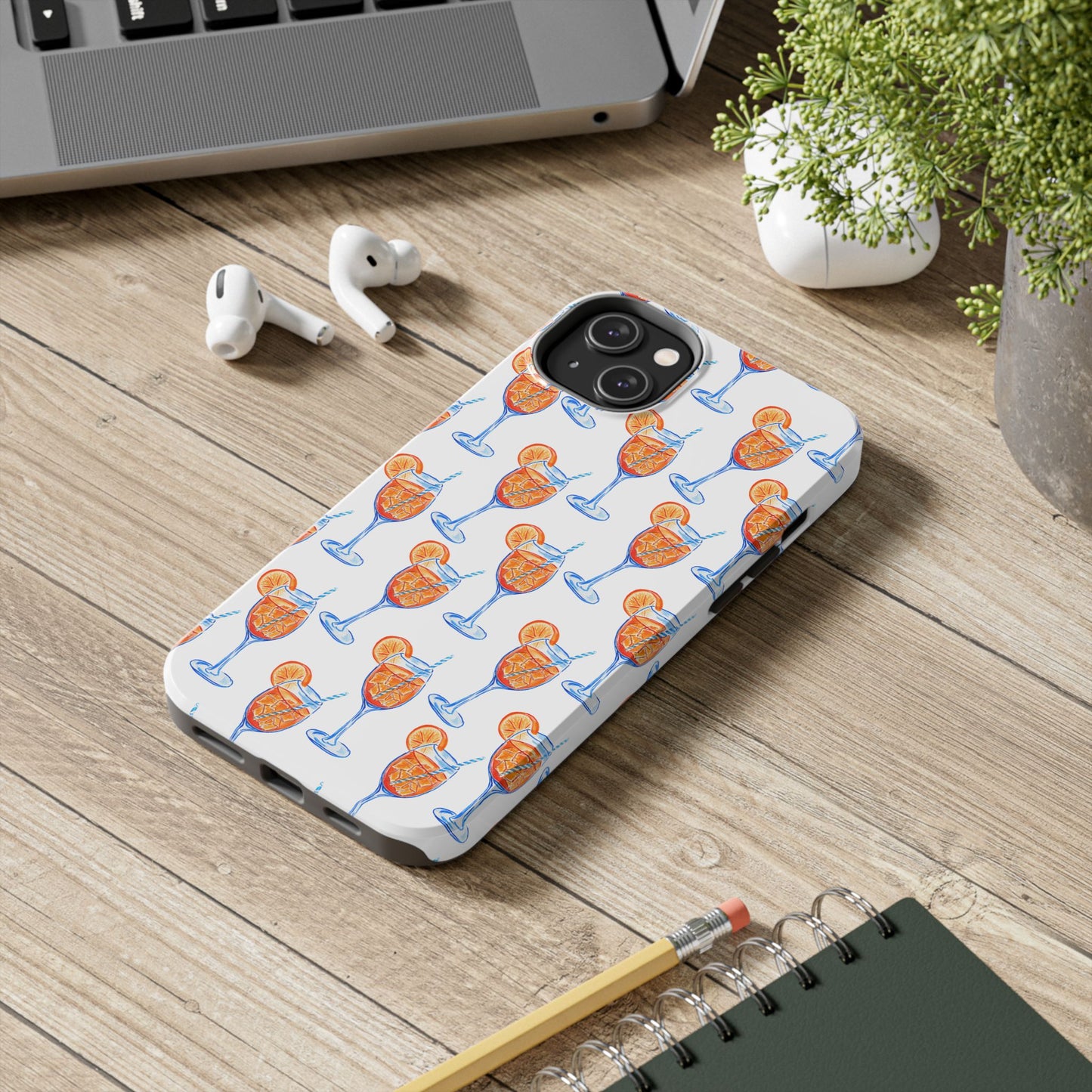 Aperol Spritz Watercolor Patterned Phone Case | Various Models
