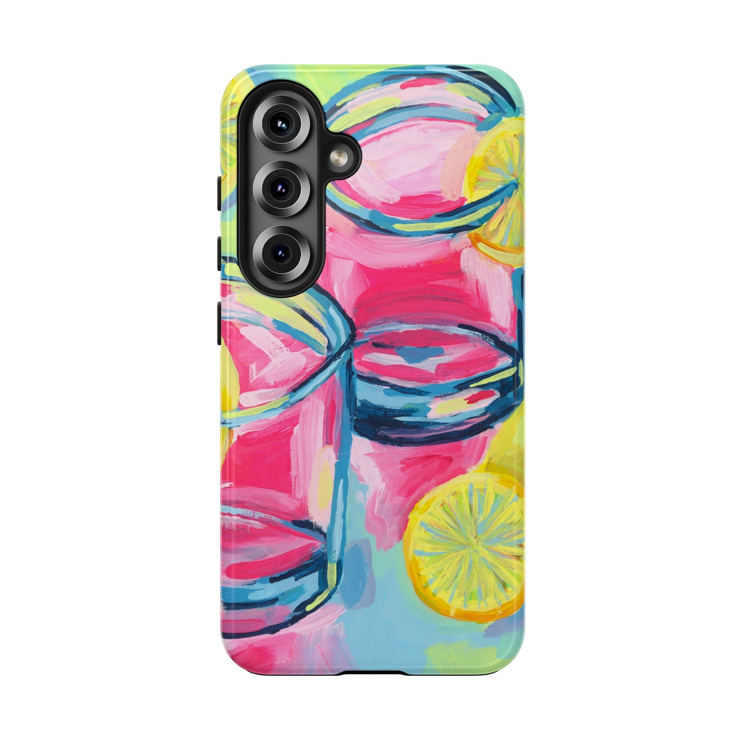 Pink Lemonade Abstract Acrylic Cocktails Tough Phone Case | Various Models Available