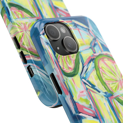 Pink Lime Green Yellow Margaritas Acrylic Tough Phone Case | Various Models Available