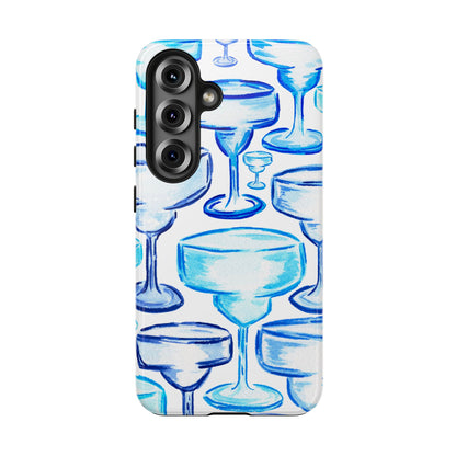 Coastal Shades of Blue Watercolor Margaritas Tough Phone Case | Various Models Available Samsung Galaxy S25