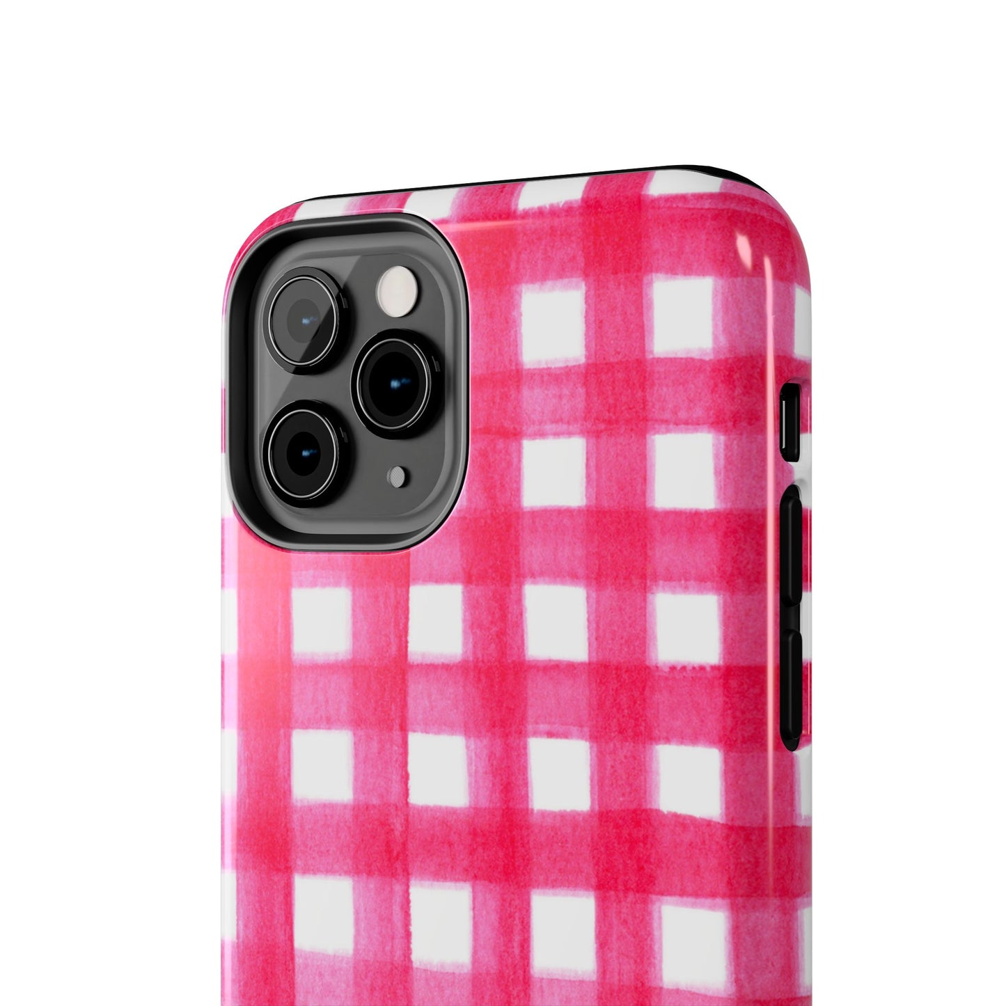 Hot Pink Gingham Watercolor Preppy Tough Phone Case | Various models