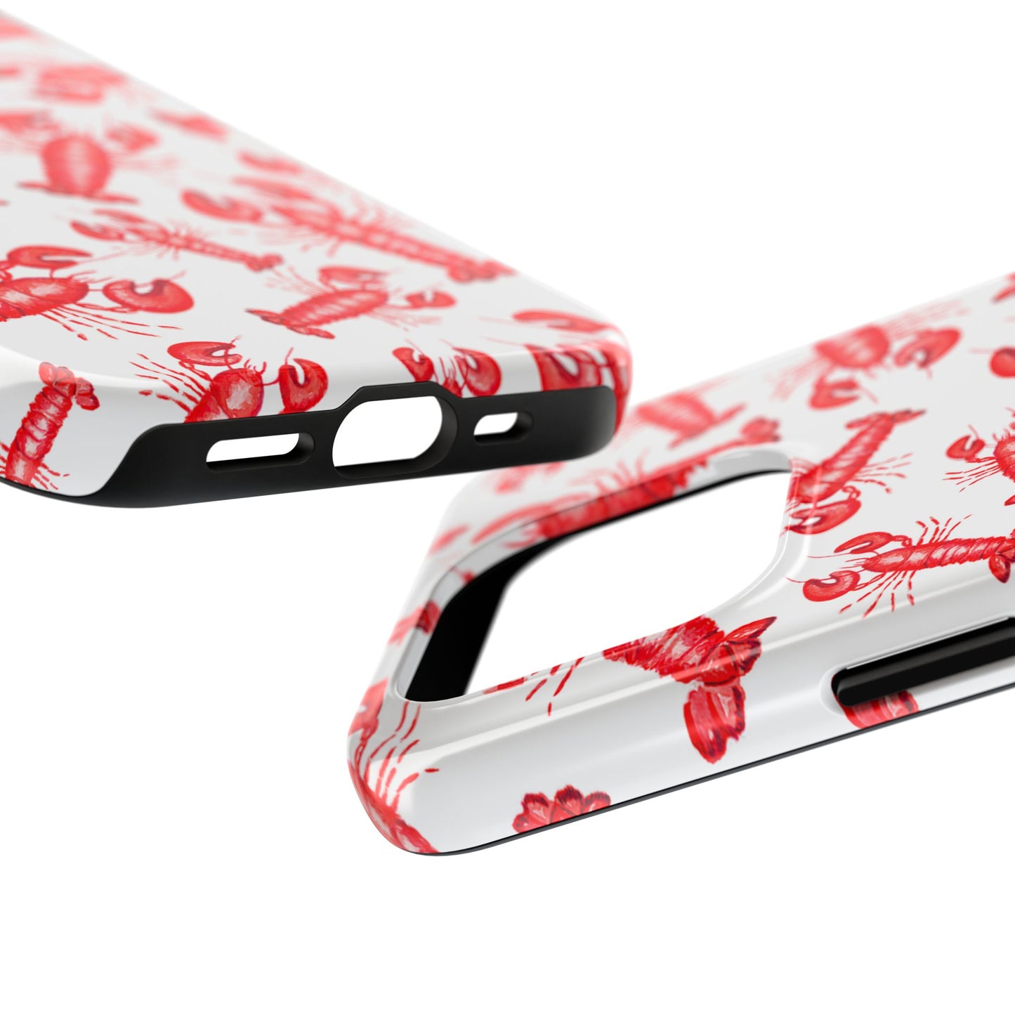 Watercolor Red Lobster Coastal Illustrated Patterned Tough Phone Case | Various Models