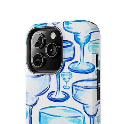 Coastal Shades of Blue Watercolor Margaritas Tough Phone Case | Various Models Available