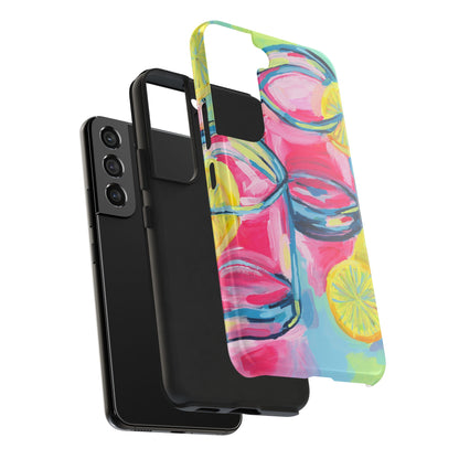 Pink Lemonade Abstract Acrylic Cocktails Tough Phone Case | Various Models Available