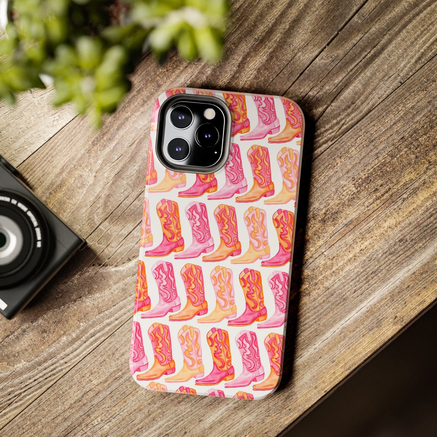 Rows of Hot Pink & Orange Cowboy Boots Tough Phone Cases | Various Models Available