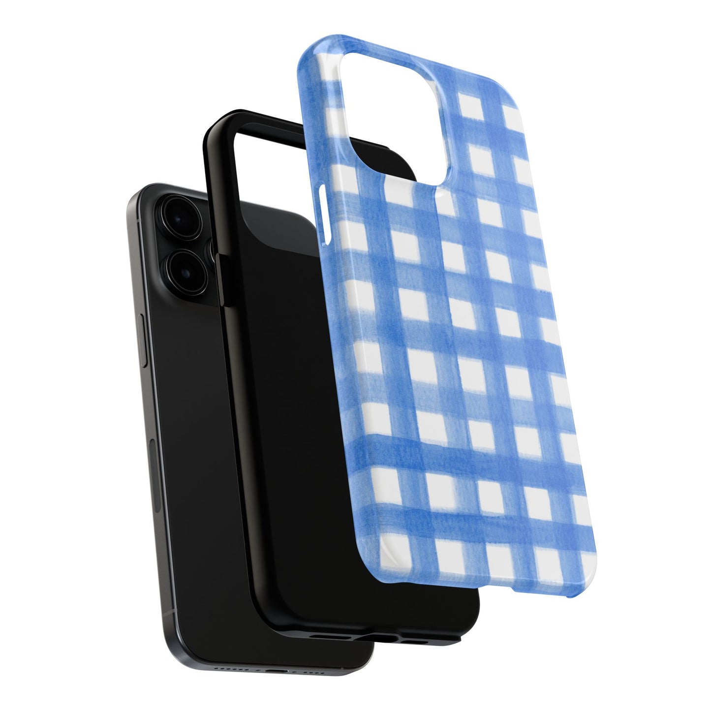 Blue Gingham Watercolor Preppy Tough Phone Case | Various models