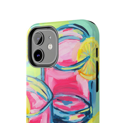 Pink Lemonade Abstract Acrylic Cocktails Tough Phone Case | Various Models Available