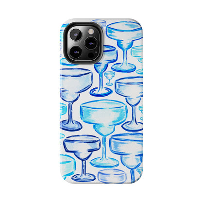 Coastal Shades of Blue Watercolor Margaritas Tough Phone Case | Various Models Available