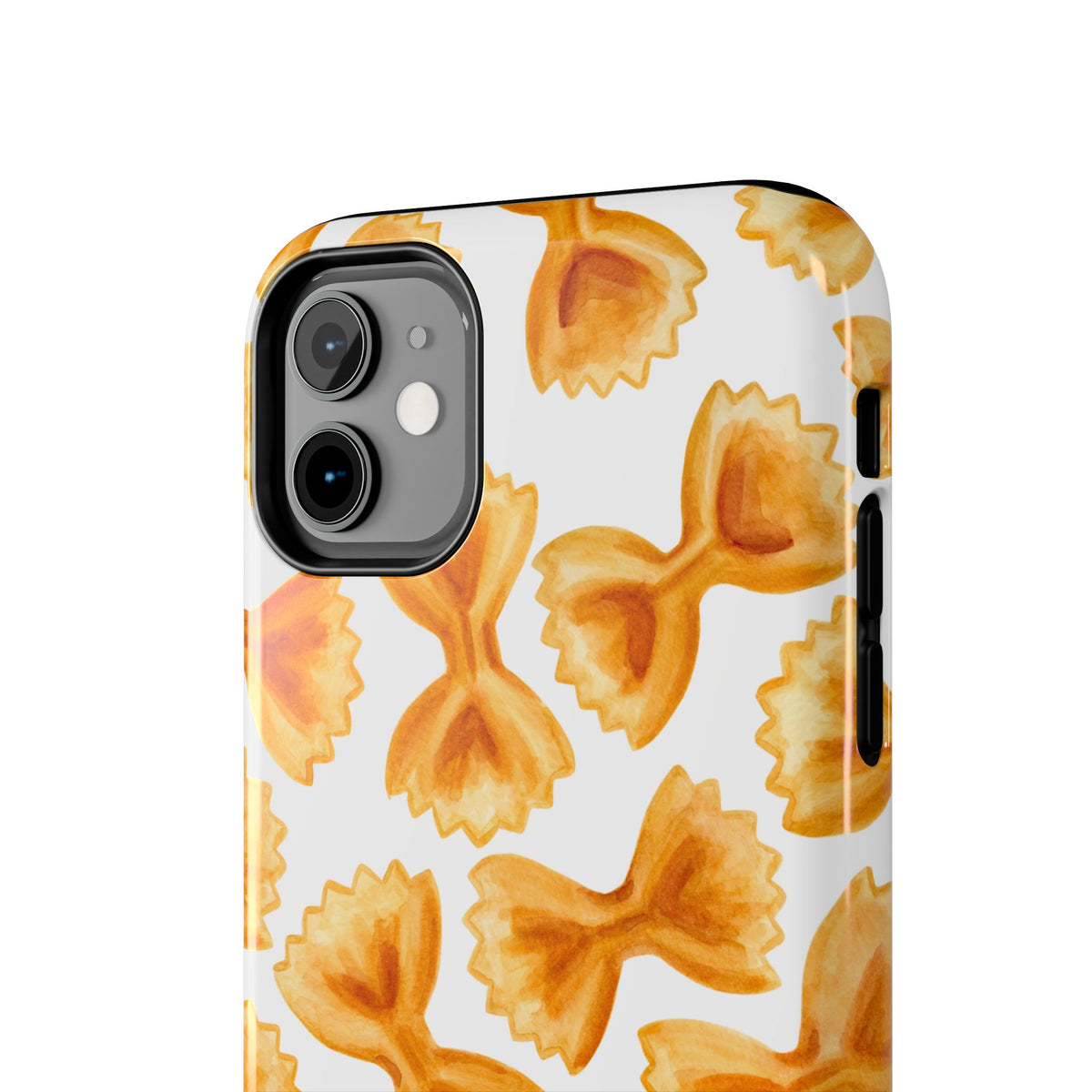 Tossed Farfalle Bow Tie Pasta Watercolor Illustrated White Tough Phone Case | Various Models