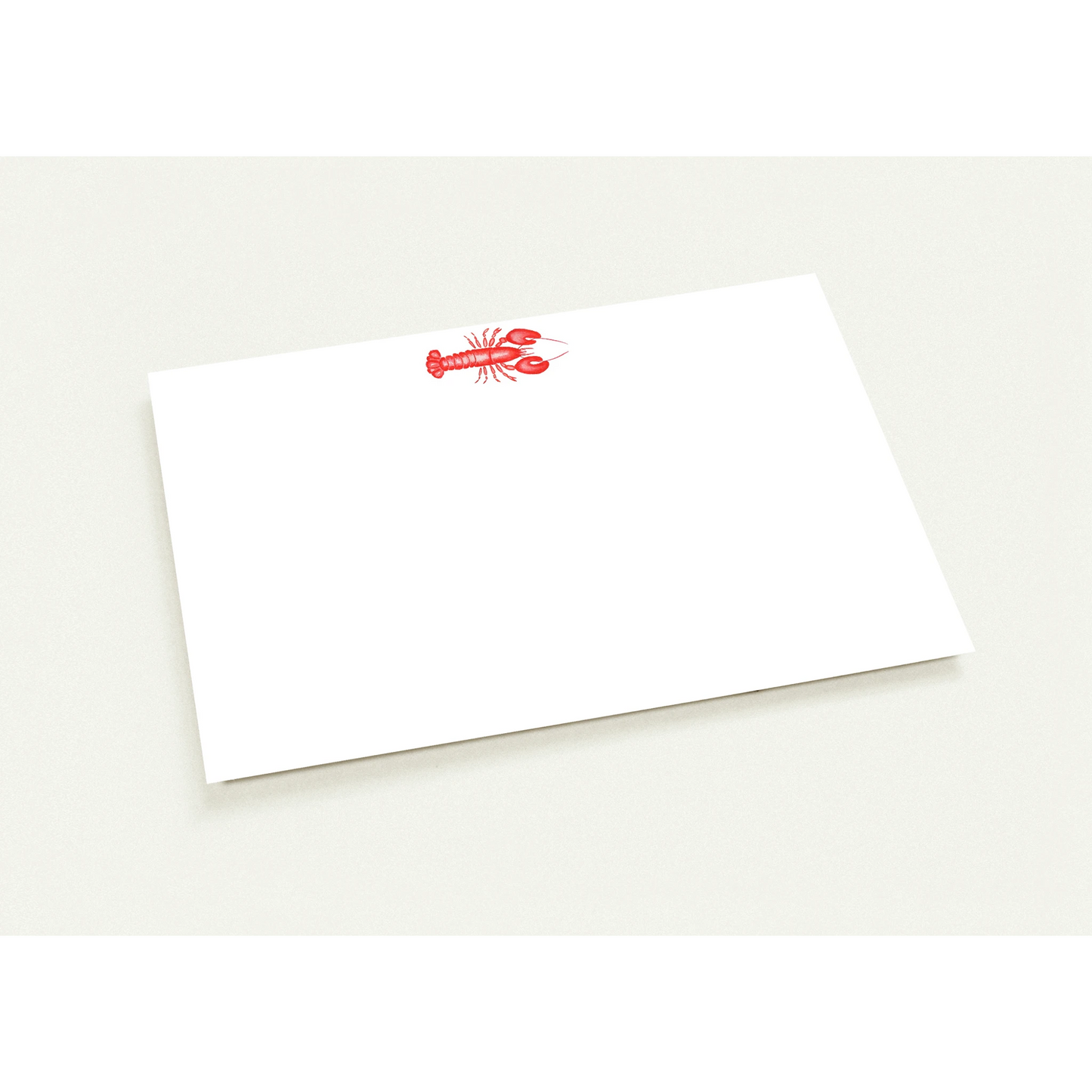 Red Lobster Watercolor Illustrated Flat Note Cards & Envelopes | Set of 10 | 2 Sizes