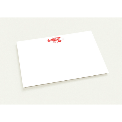 Red Lobster Watercolor Illustrated Flat Note Cards & Envelopes | Set of 10 | 2 Sizes