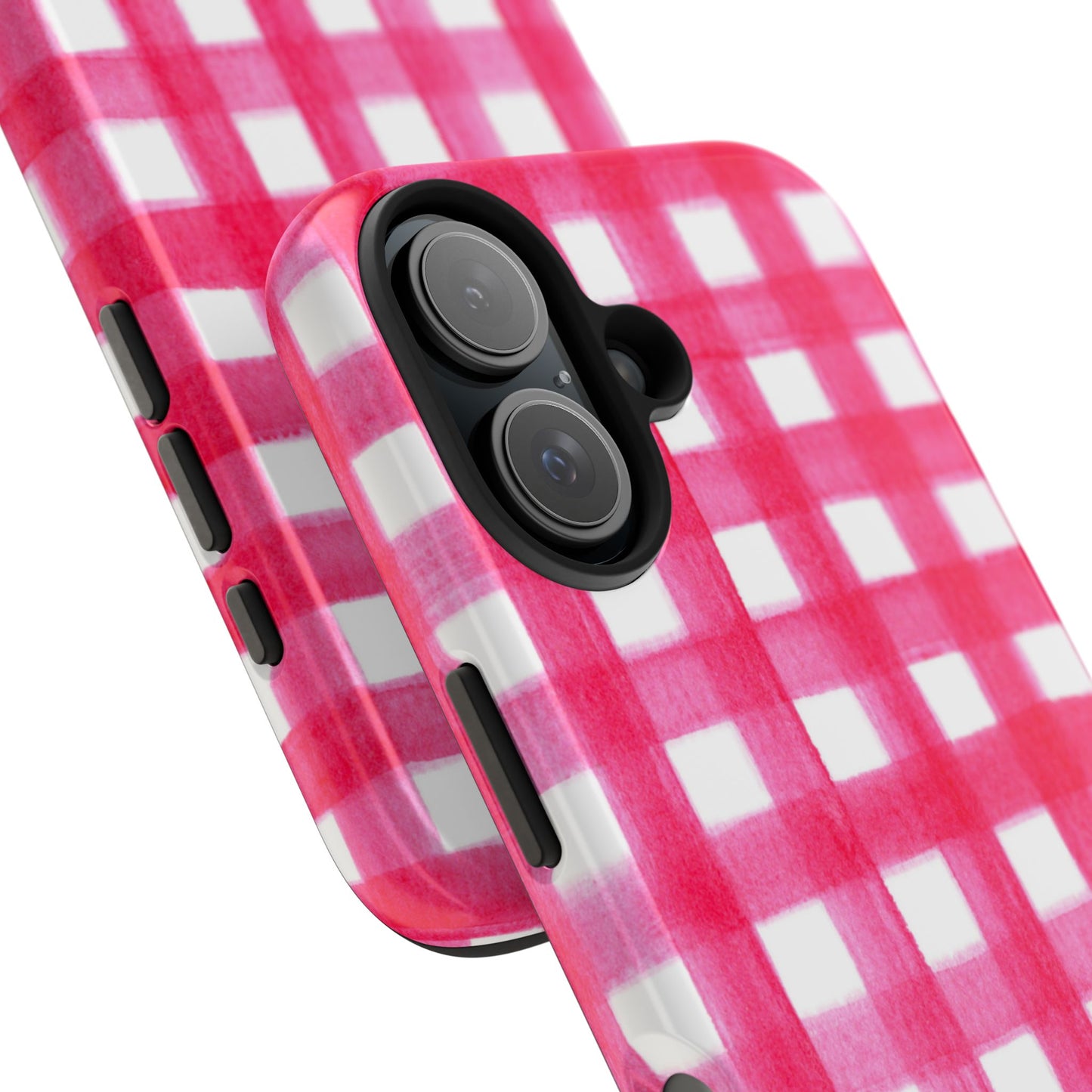 Hot Pink Gingham Watercolor Preppy Tough Phone Case | Various models
