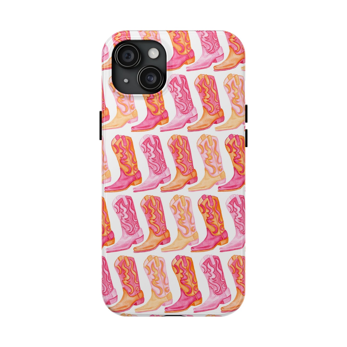 Rows of Hot Pink & Orange Cowboy Boots Tough Phone Cases | Various Models Available