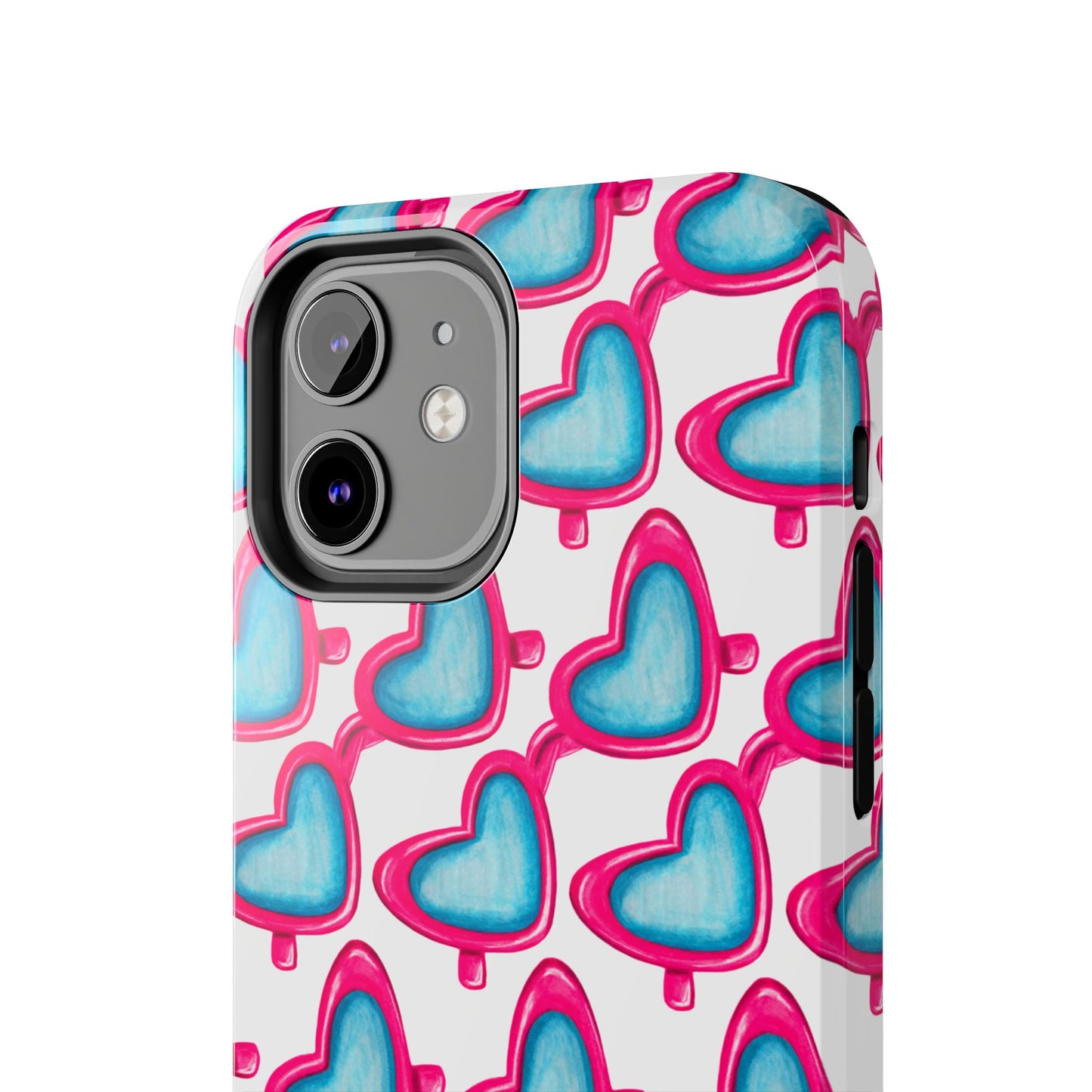 Pink Heart Shaped Sunglasses Watercolor Illustrated Tough Phone Case | Various Models