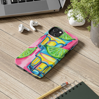 Pink Tequila Shot & Limes Acrylic Tough Phone Case | Various Models Available