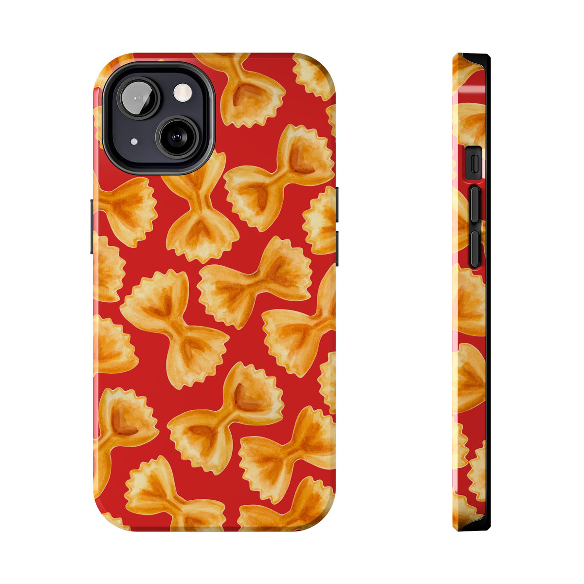 Copy of Tossed Farfalle Pasta Watercolor Illustrated Tough Phone Case | Various Models iPhone 13