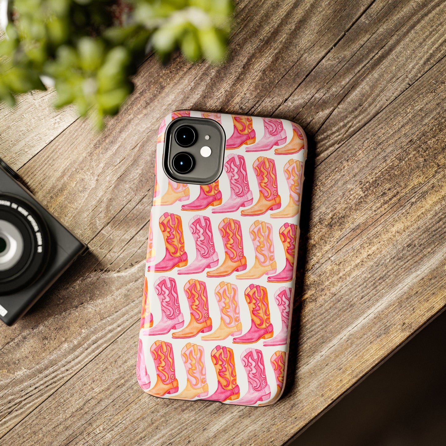 Rows of Hot Pink & Orange Cowboy Boots Tough Phone Cases | Various Models Available