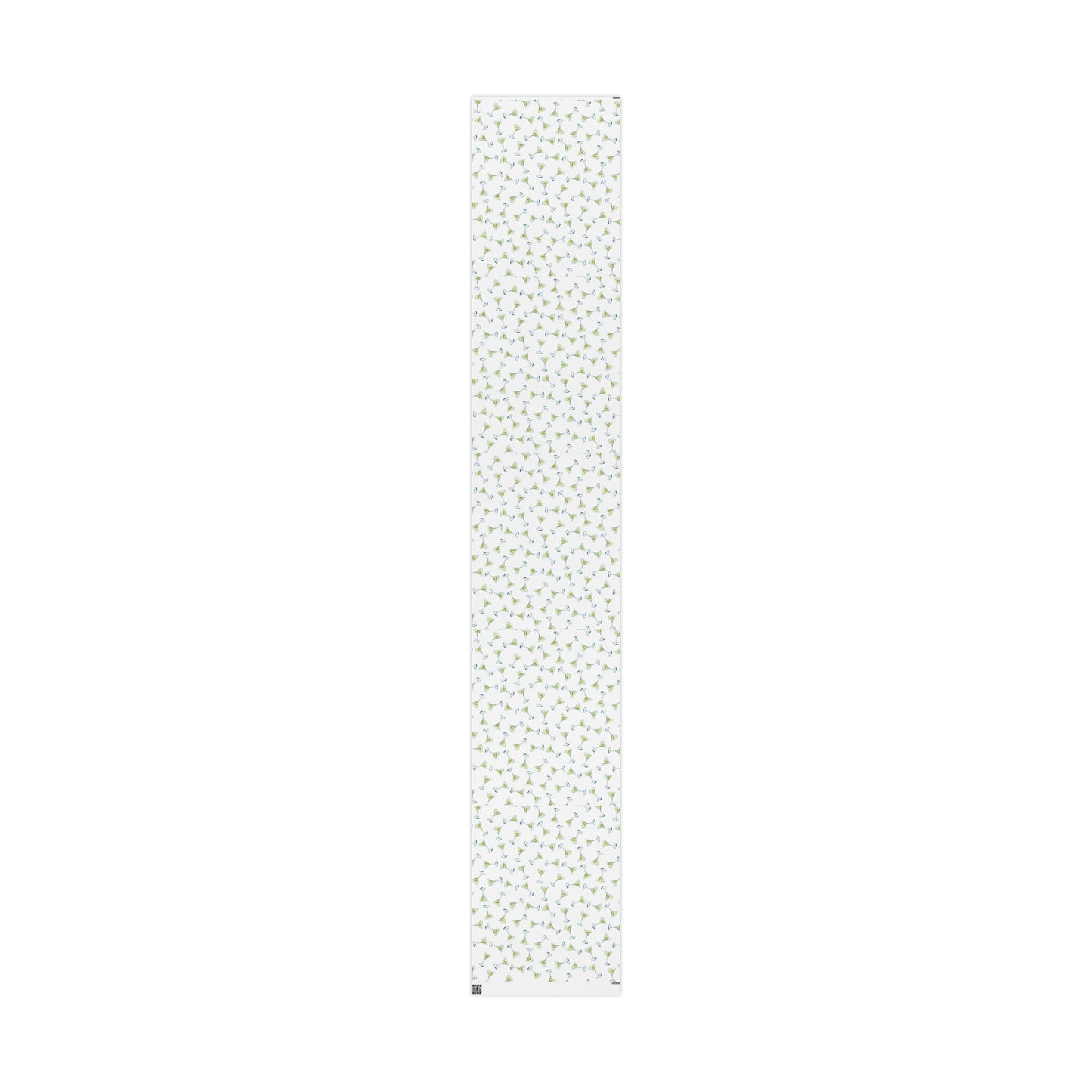 Gift Wrap | Martini Watercolor Illustrated Tossed Pattern | Matte or Glossy 30" x 180" Matte