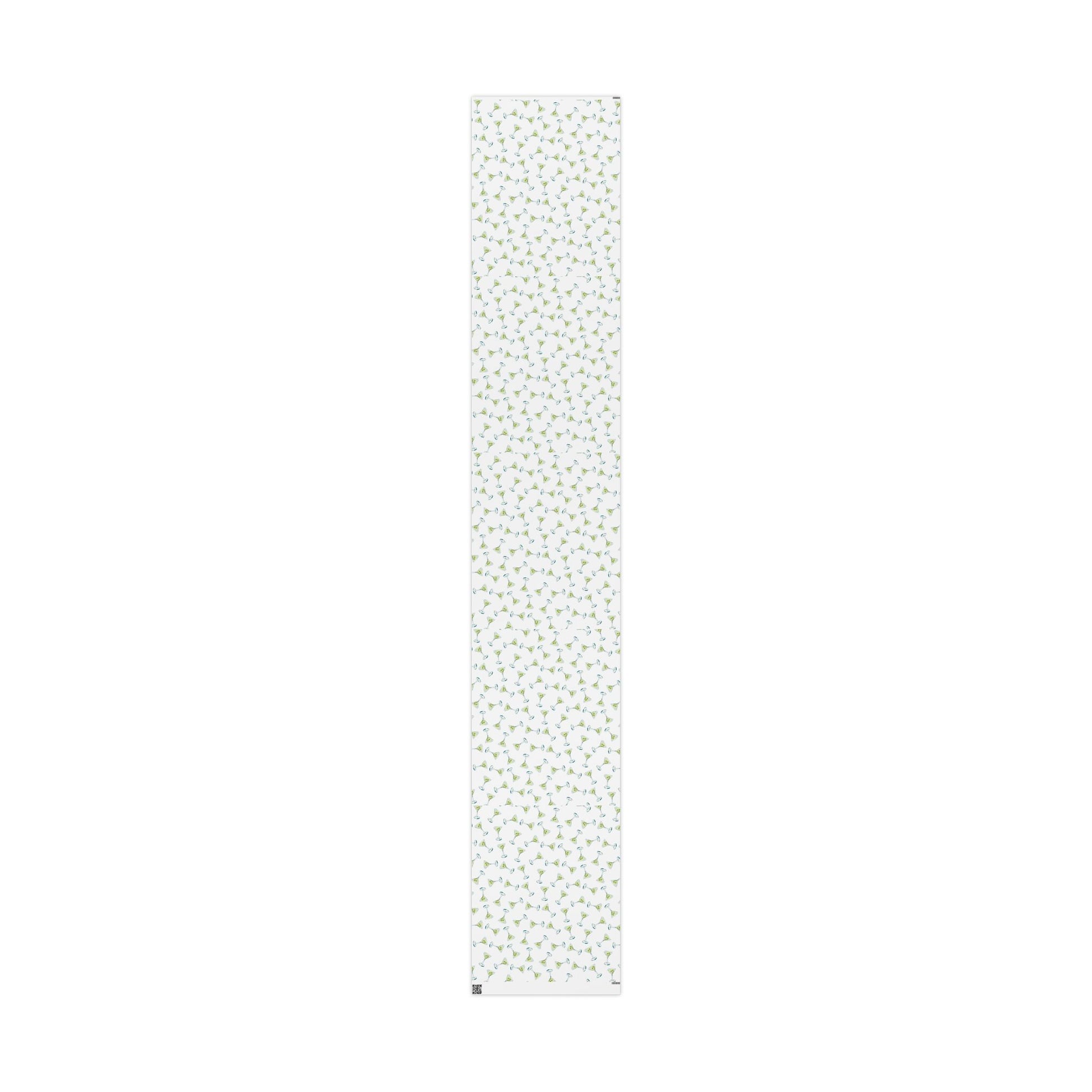 Gift Wrap | Martini Watercolor Illustrated Tossed Pattern | Matte or Glossy 30" x 180" Matte