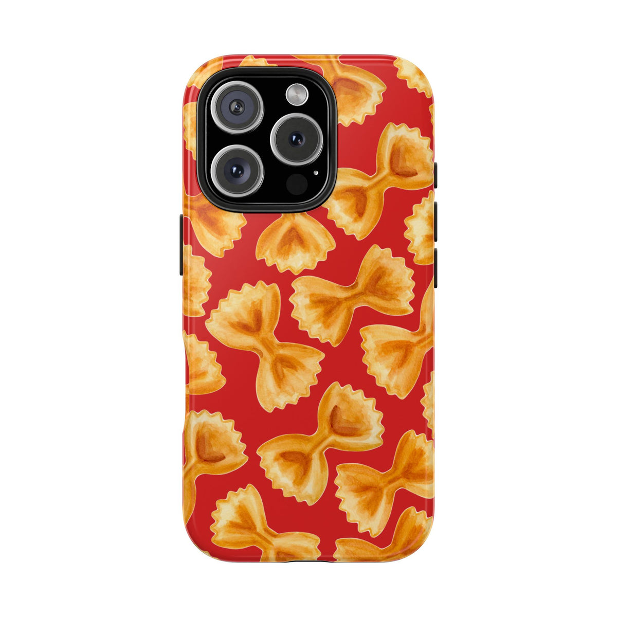 Copy of Tossed Farfalle Pasta Watercolor Illustrated Tough Phone Case | Various Models iPhone 16 Pro