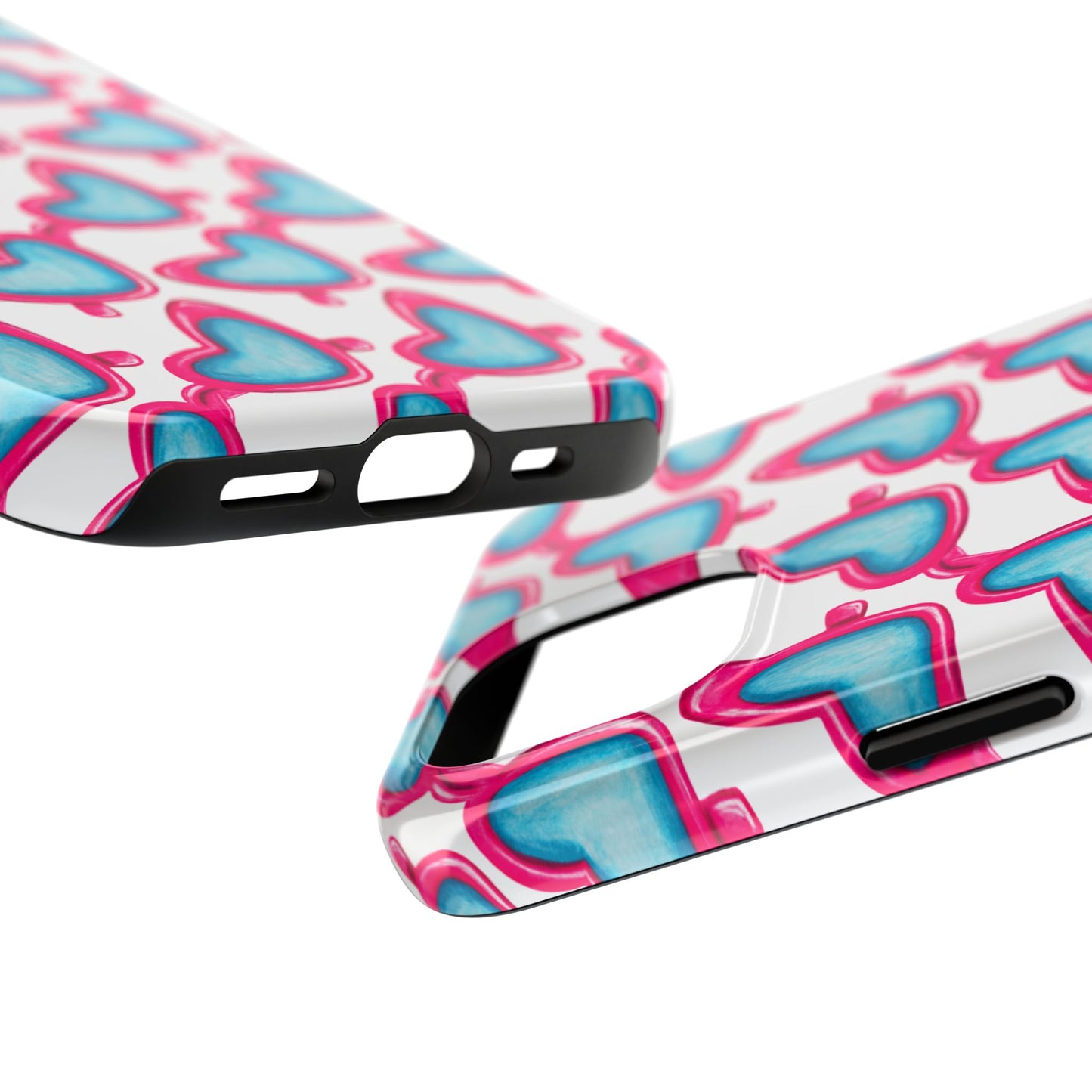 Pink Heart Shaped Sunglasses Watercolor Illustrated Tough Phone Case | Various Models