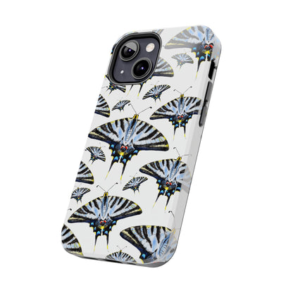 Light Blue Swallowtail Butterflies Watercolor Illustrated Pale Blue Tough Phone Case | Various Models