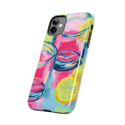 Pink Lemonade Abstract Acrylic Cocktails Tough Phone Case | Various Models Available