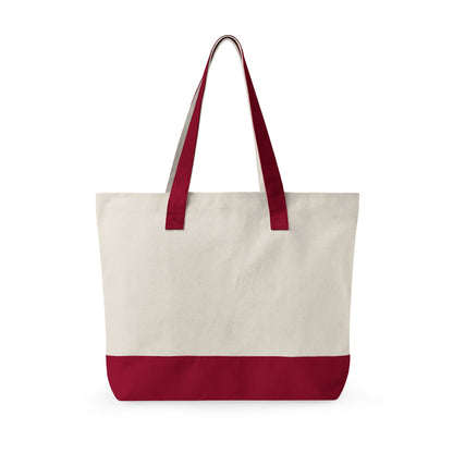 Red Cowboy Boot Watercolor Printed Zippered Canvas Tote 18" x 14" | Various Colors