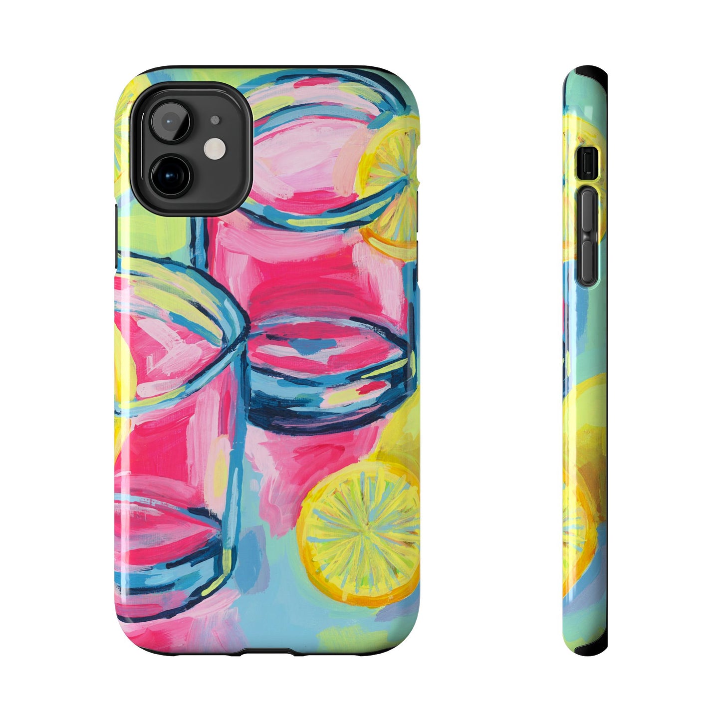 Pink Lemonade Abstract Acrylic Cocktails Tough Phone Case | Various Models Available
