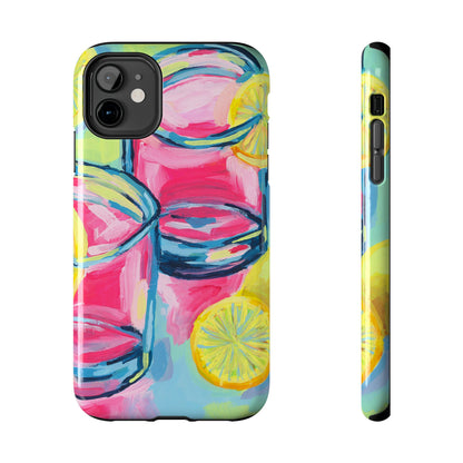Pink Lemonade Abstract Acrylic Cocktails Tough Phone Case | Various Models Available